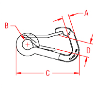 Asymmetrical Wire Lever Harness Clip Drawing
