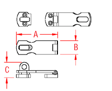 Heavy Duty Safety Hasp Drawing