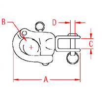 Jaw Swivel Snap Shackle Drawing