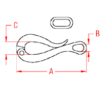 Pelican Hook with Slide Drawing