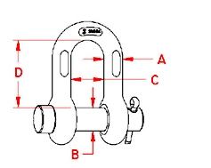 Round Pin Chain Shackle Drawing
