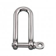 Long D Shackle with Screw Pin - Grade 316 Stainless Steel S0138-0