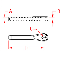 Mil. Spec Swage Fork Drawing