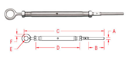Gate Eye and Hand Swage Stud - Closed Body (S0794-H)