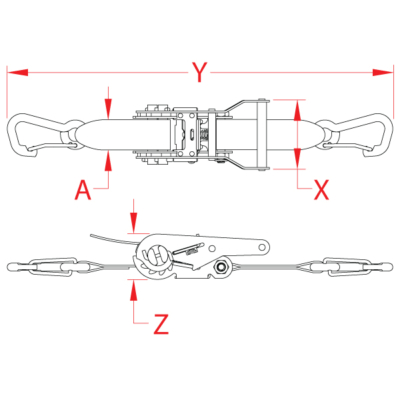 Wide Ratchet Assembly with Clips - Unicorn Stainless